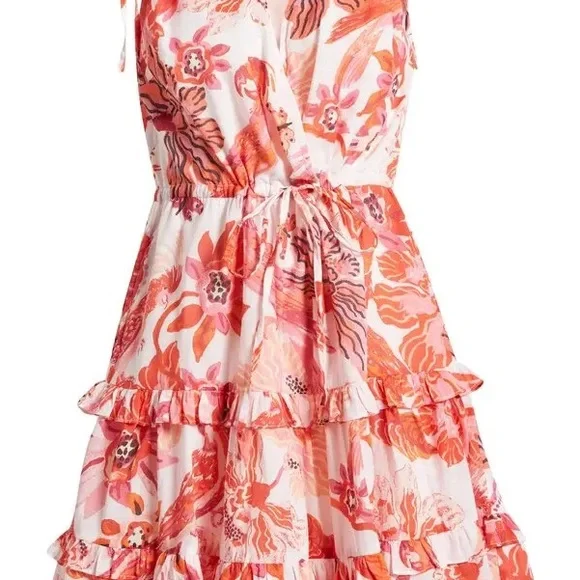 Banjanan Becca Sleeveless Tiered Organic Cotton Voile Dress M - Picture 3 of 10